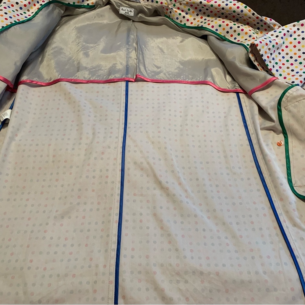 PAUL SMITH Blue collection ladies 100% cotton size 10 Polka Dot coat GUC - Picture 9 of 15